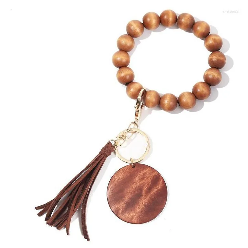 keychains wood beads keyring for women wristlet pendant bracelet keychain keys tassel charms accessories 2023 trend gift