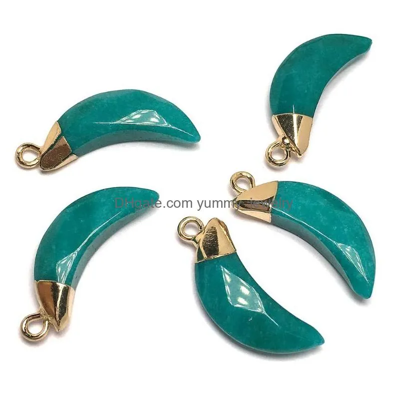 charms 1pc natural semi-precious stone pendant turquoises pendants for handwork diy necklace jewelry making accessories 10x25mm