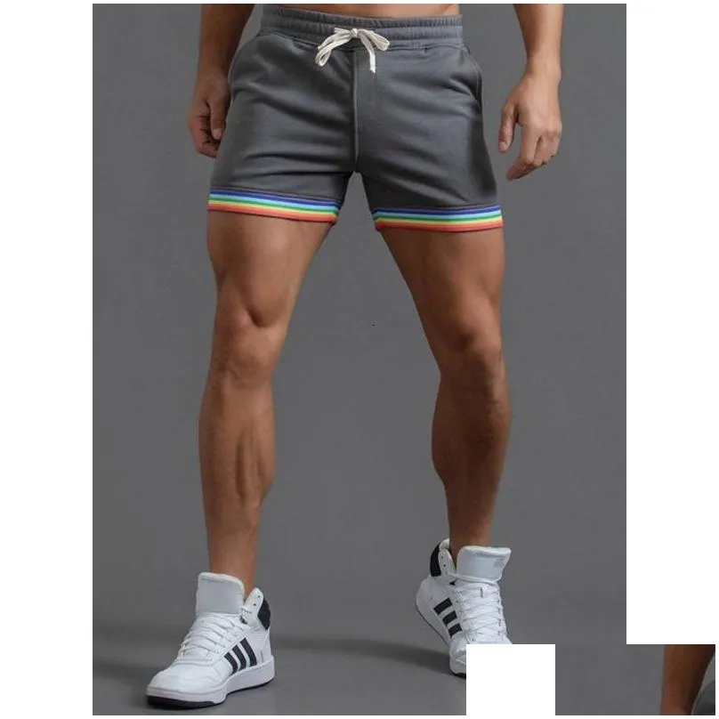 mens shorts badassdude rainbow striped 230308