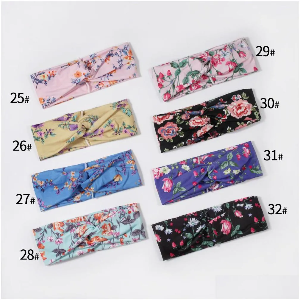 luxury designer printing twisted knot headband head scarf for women stretch sport yoga wrap head bands fashion hair accessories