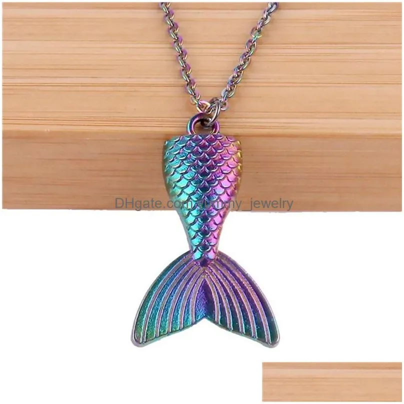charms 10pcs rainbow color mermaid tail pendant accessories diy craft for fashion necklace earring jewelry making bulk wholesalecharms
