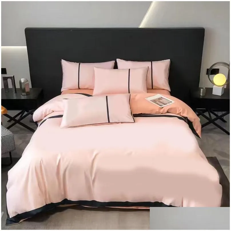 youth popular designer bedding set luxury couple king queen size bedroom comforter set comfortable textile creative multi pattern birthday decor present jf017