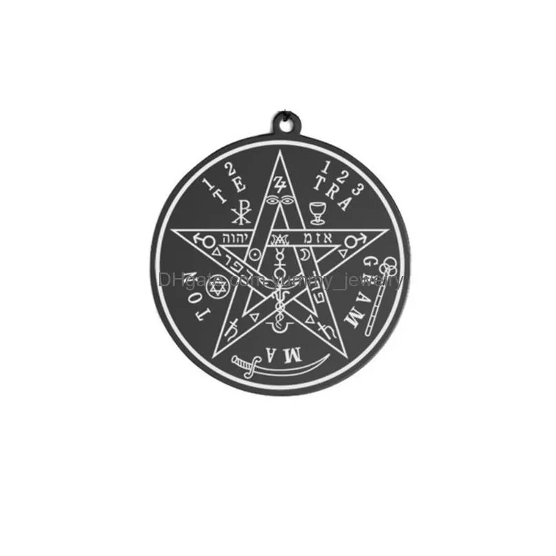 charms my shape 1 piece wiccan pentacle pentagram amulet talisman pendant for men necklace stainless steel vintage religous