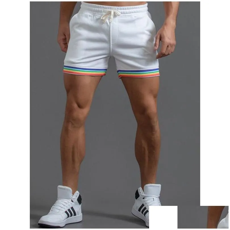 mens shorts badassdude rainbow striped 230308