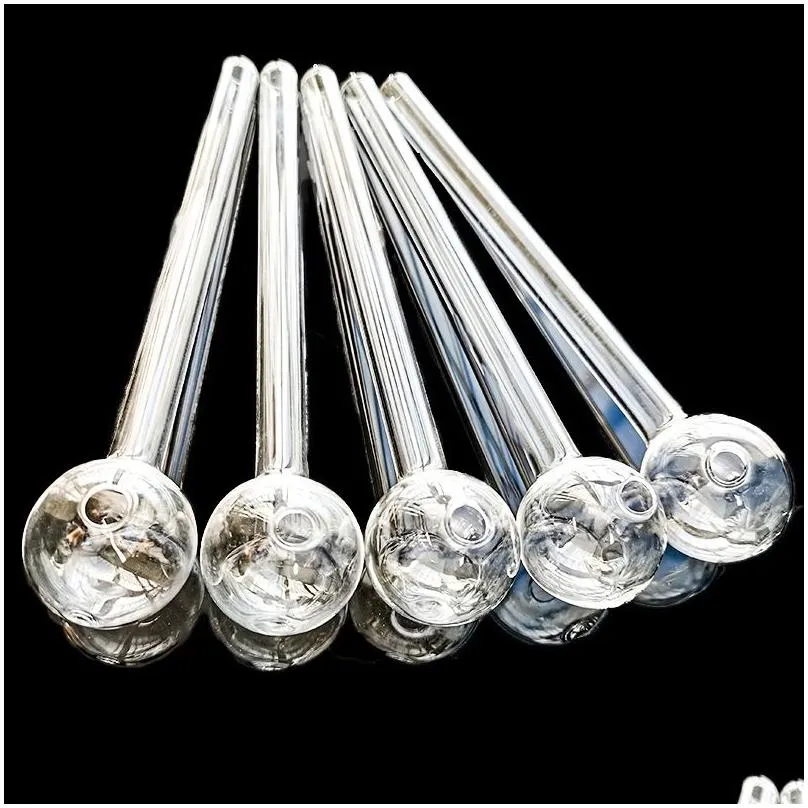 oil burner thick pyrex 5.9 inch large transparent glass pipe for smoking bubbler tube dot nail burning jumbo accessories