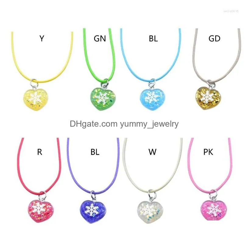 charms sequins love pendant all-matched clavicle chain wax rope necklace for girls dropship