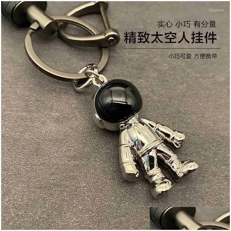 keychains keychain astronaut pendant leather key chain ring ornaments gifts for men and women car accessories