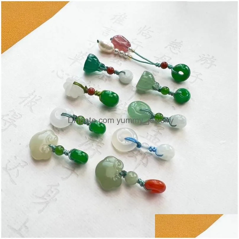 charms long natural an yuqing sailor string pendant emerald dripping characteristic diy accessories national style bracelet