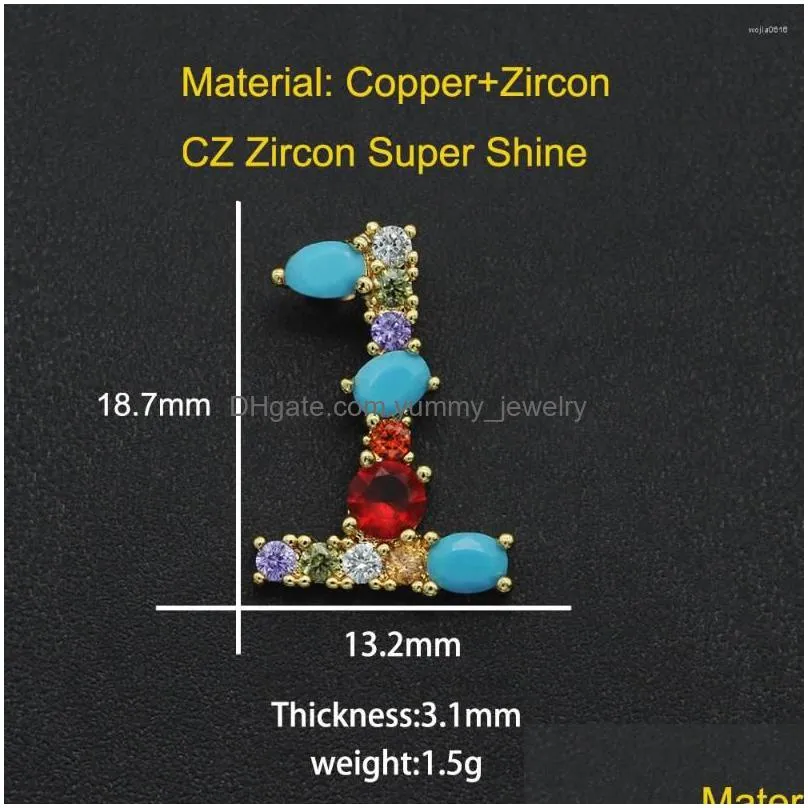 charms gorgeous 19x13mm cz zircon diy jewelry rainbow number charm pendant wholesale top quality necklace making