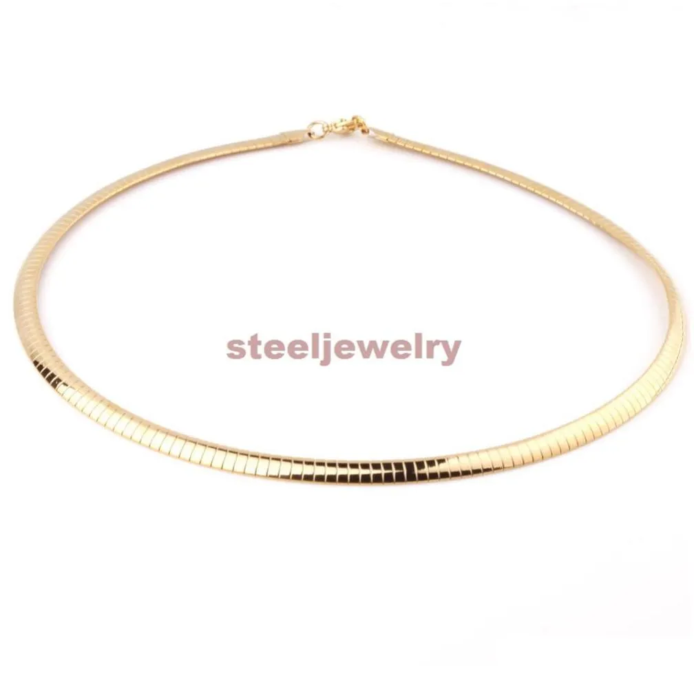 women 6mm collar choker necklace bangle bracelet jewelry set gold stainless steel snake chain necklace bracelet 201222