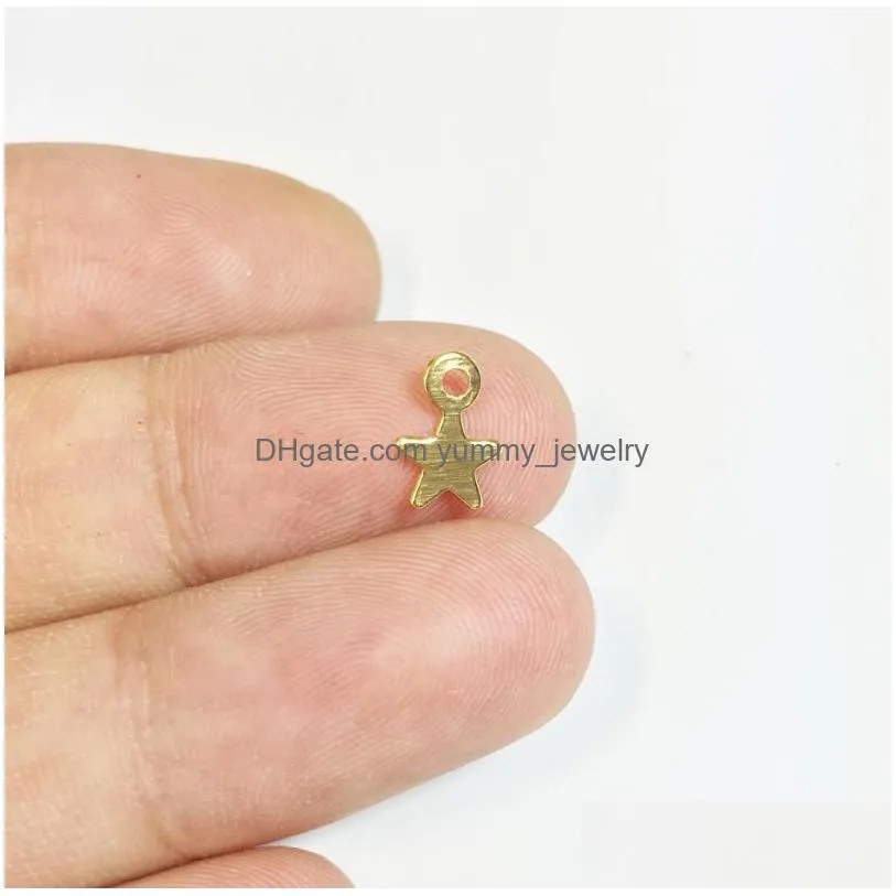 charms eruifa 40pcs 5mm iron finding dangling star diy pendant silver and gold jewelry handmade 2 colorscharms