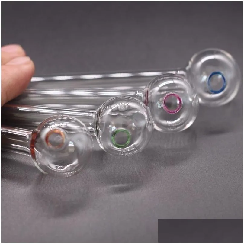 10.5cm length pyrex colorful glass oil burner pipe oil nail burning jumbo concentrate pipes thick clear great smoking tubes