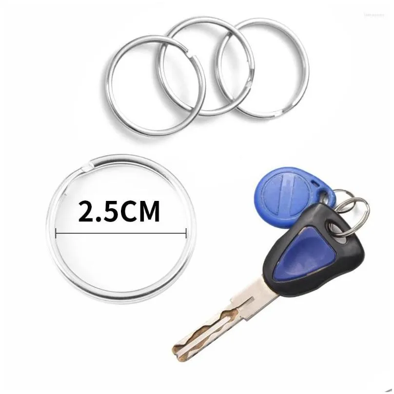 keychains 10/25pcs silver plated metal keychain ring split keyfob key holder rings women men diy accessories wholesale