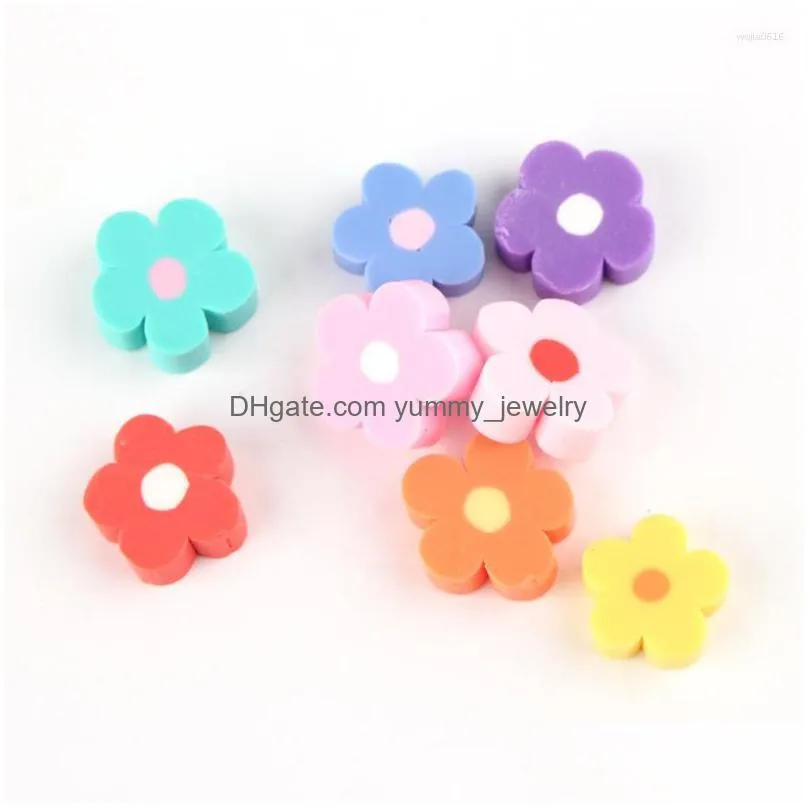 charms kawaii sprinf flower flat back resin cabochons planar polymer clay floral button sticker embellishments decor 10pcs