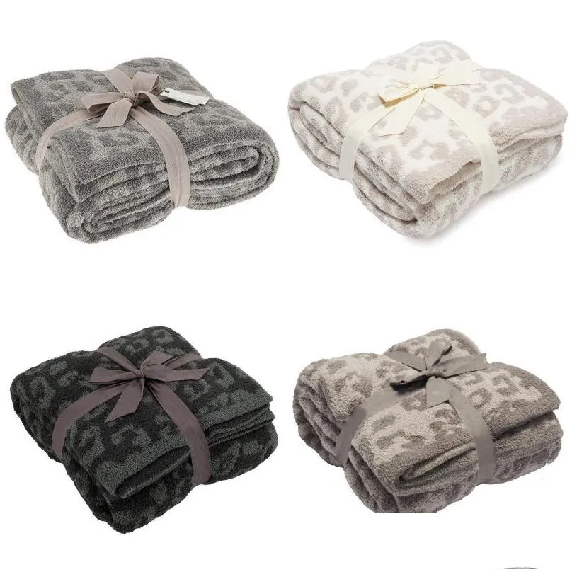 high quality comfortable plush wool blanket childrens knitted leopard home barefoot soft cover 79