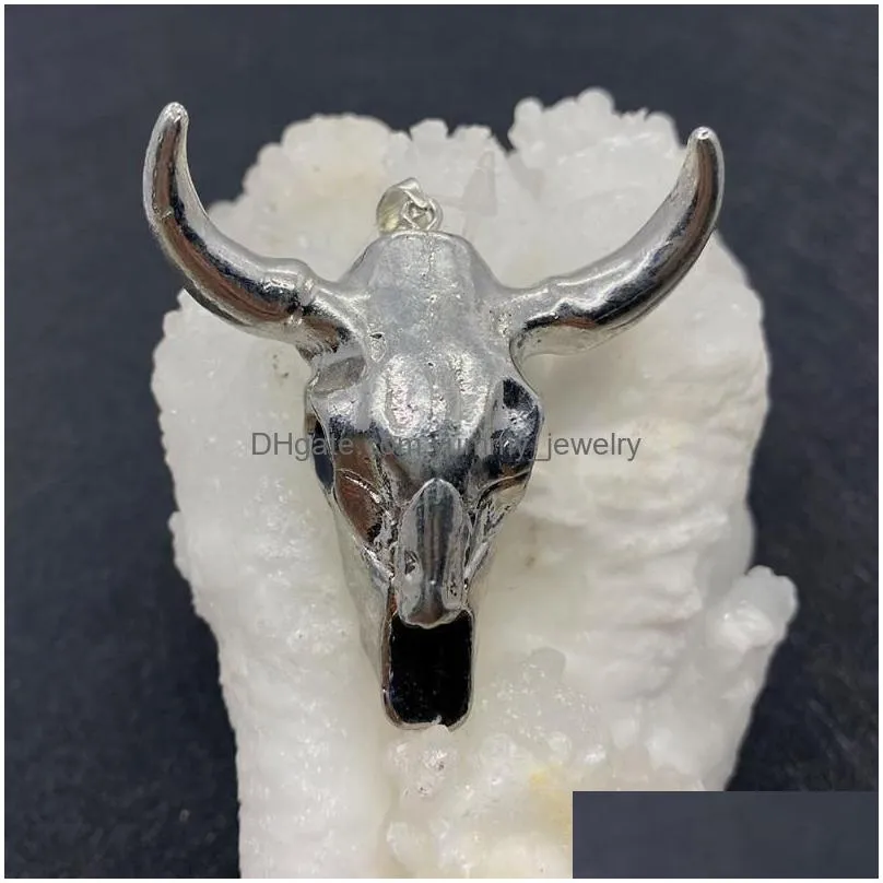 charms 1pcs acrylic pendant bull head shape diy women necklace for jewelry making supplies accessories multicolor white blackcharms