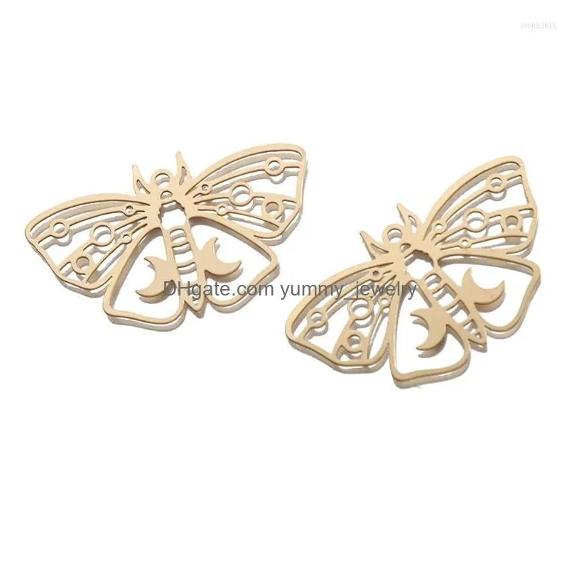 charms raw brass moth celestial butterfly pendant crescent moon on for diy jewelry fiindings making decoration