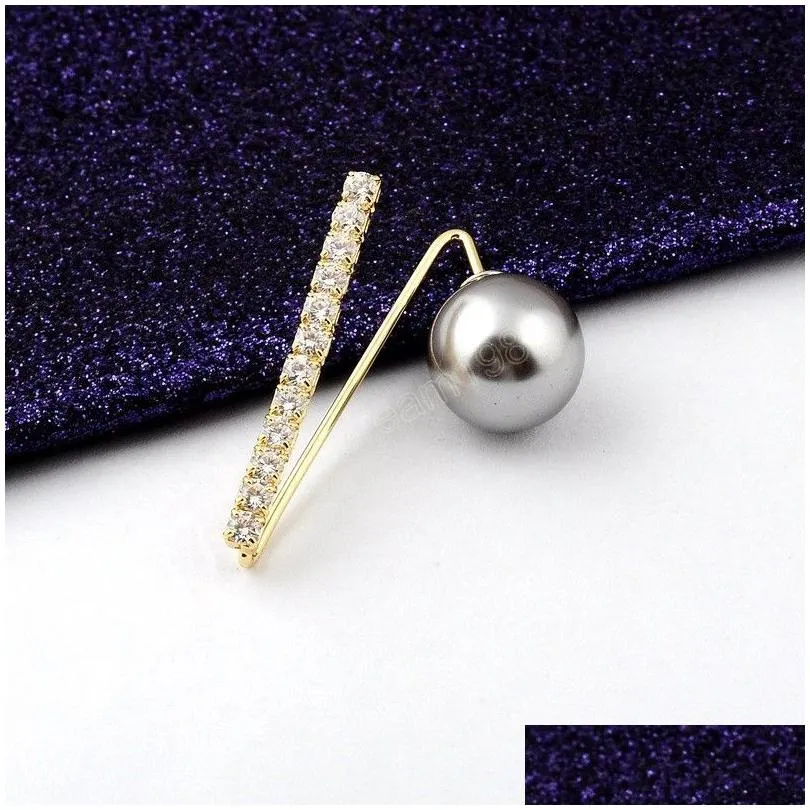 korean pearls brooch for women sweater cardigan big needle safety pins tightening waistband brooch elegant badges jewelry