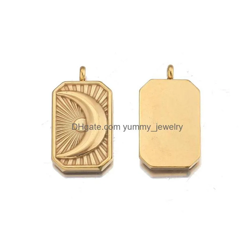 charms 3pcs stainless steel celestial sun moon radiation rising pendants for diy necklace findings earrings jewelry makingcharms