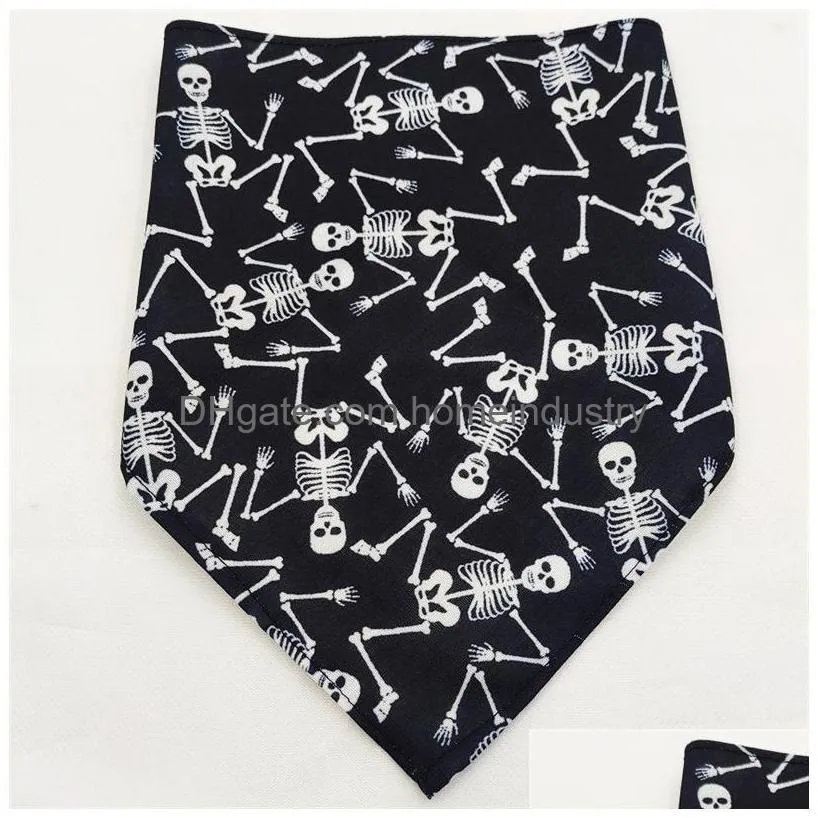 halloween dog bandanas dog apparel soft and breathable adjustable pumpkin patterns printing pet kerchief pets scarf for small to large dogs puppy cat medium 1541