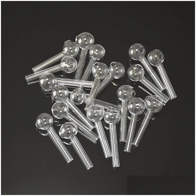 65mm length mini clear glass pipes oil burner tubes nail tips burning jumbo pyrex small concentrate pipes thick quality transparent smoking