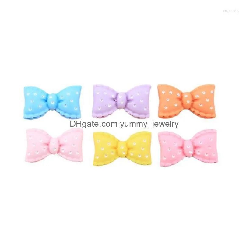 charms 20pcs resin bowknot crafts accessories diy earrings necklaces decorative material woman handmade craft supplies