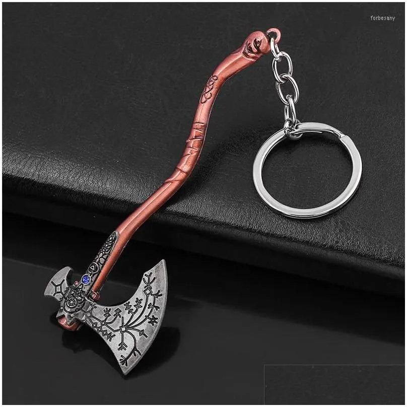 keychains god of war 4 kratos axe key chain guardian shield pendant keychain for women men fans car keyring jewelry