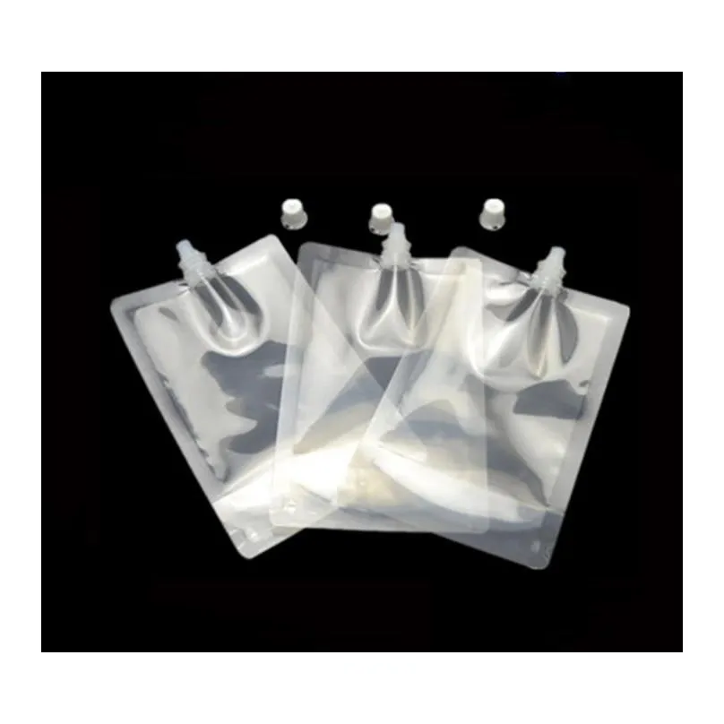 DHL 500pcs 250-500ml Stand-up Plastic Drink Packaging Bag Spout Pouch for Beverage Liquid Juice Milk Coffee Bags SN609