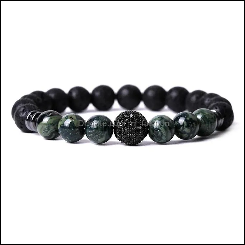 cz ball polar stone beaded men handmade bracelet 8mm buddha lava beads bracelets women jewelry gift
