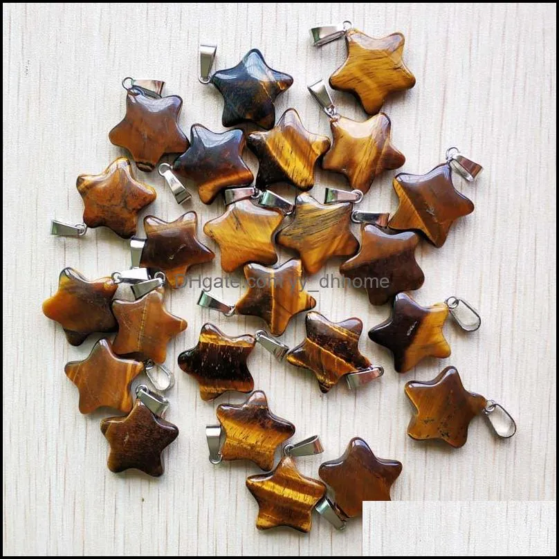 tigers eye five point star shape charms pendants for diy jewelry making wholesale