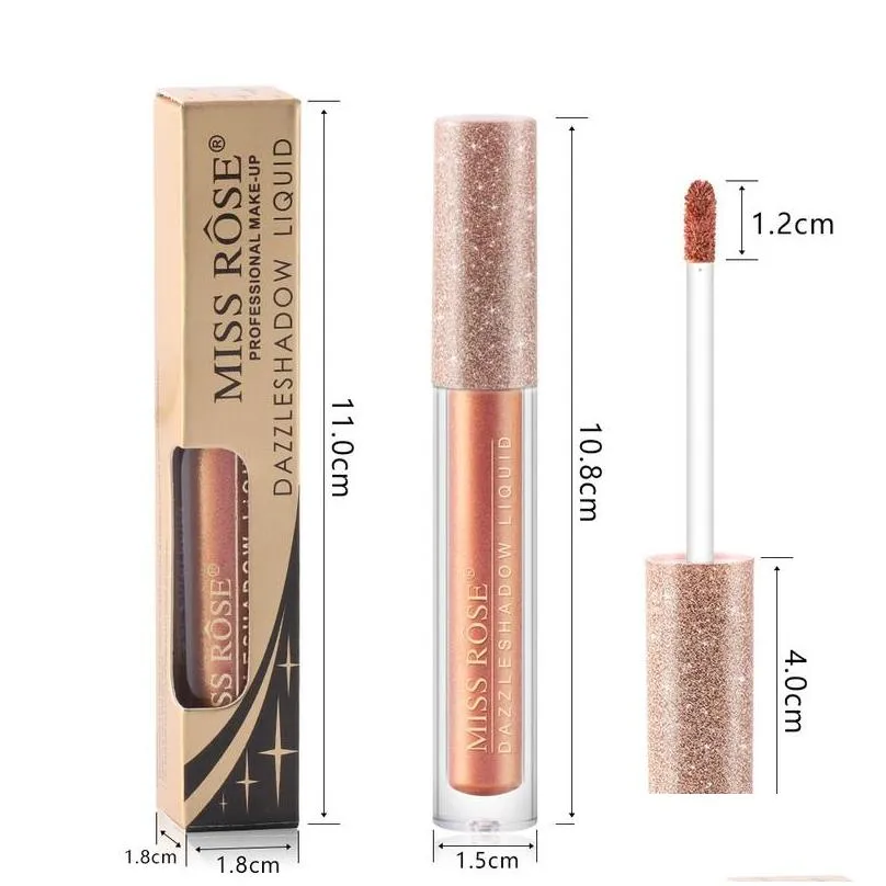 single liquid glitter eyeshadow cylindrical eyeliner pearlescent shimmer metallic brighten easy to wear miss rose eyes makeup