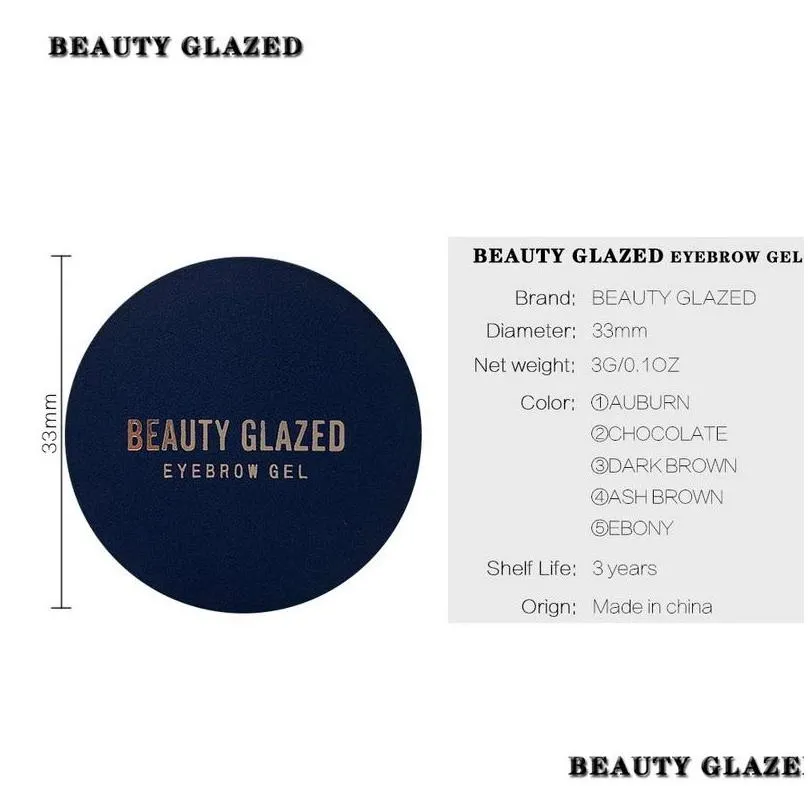 beauty glazed gel eyebrow pomade enhancers eye brow cream 5 colors available with brush head waterproof longlasting natural easy to wear makeup pomada para