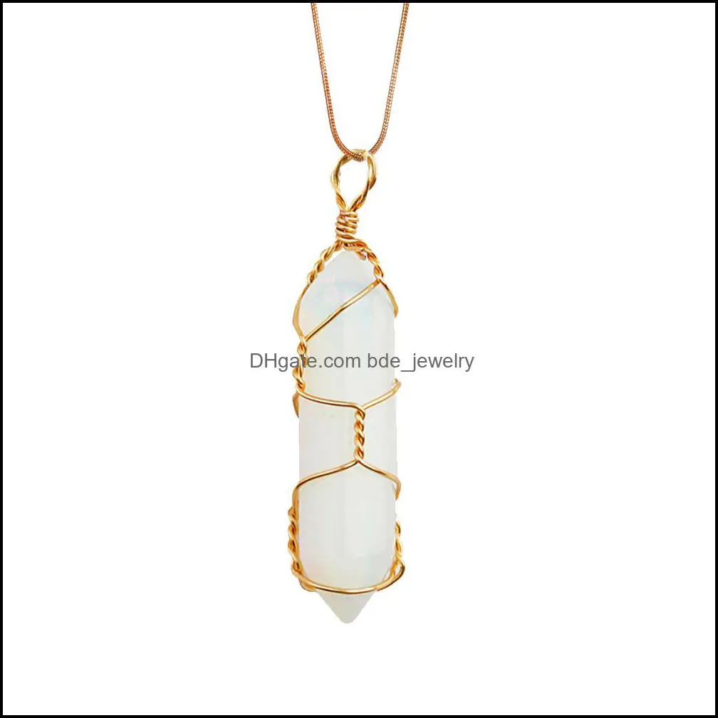 natural quartz crystal pendant handmade wire wrapped healing chakra reiki charm bulk for jewelry making