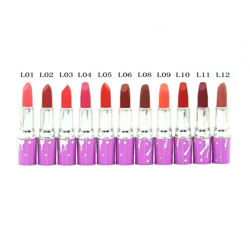 vegan lipstick purple tube lipsticks matte longlasting easy to wear coloris makeup lipper lip stick