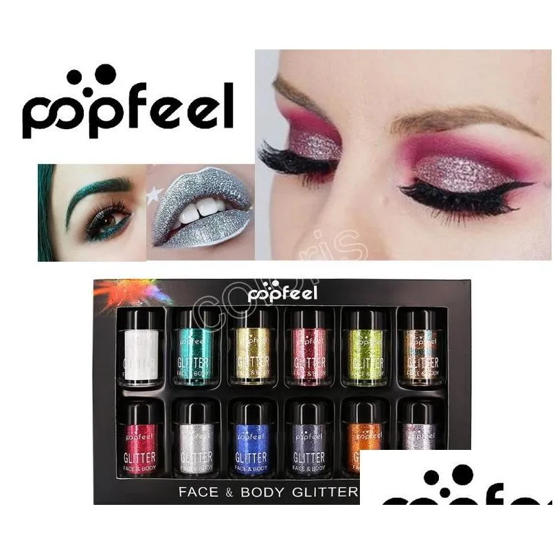 halloween eye makeup luxury body glitter 12piece pigment set single loose eyeshadow luminous brighten powder face eyes shadow kit