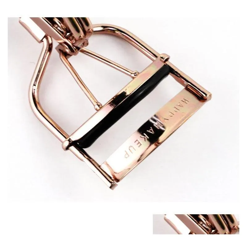 happymakeup nature shape curl eyelash curler stainless steel gold and silver color cosmetic accessories makeup beauty tools