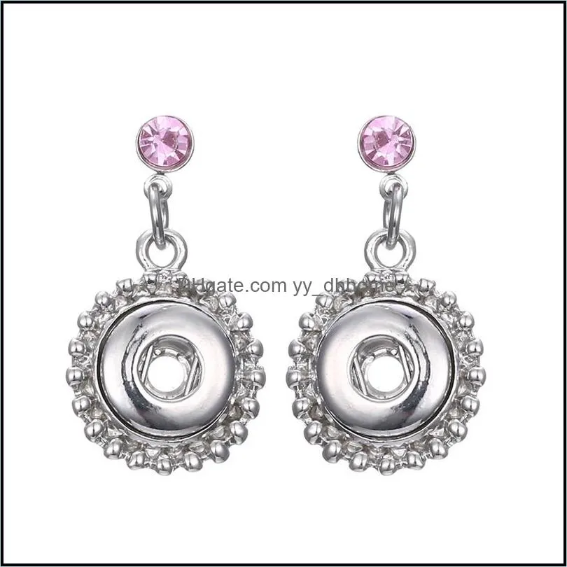 noosa snap button earring crystal stud earrings snap flower jewelry fit 12mm snap buttons simple earrings for women