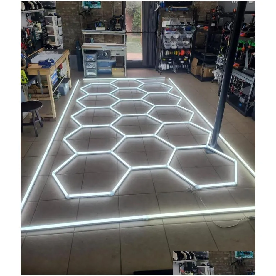 working light customized hexagon lights for car studio detailing workshop lamp