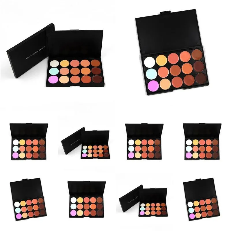 15 color pro cream concealer palette cream full coverage moisturizer brighten nutritious makeup lady face concealers