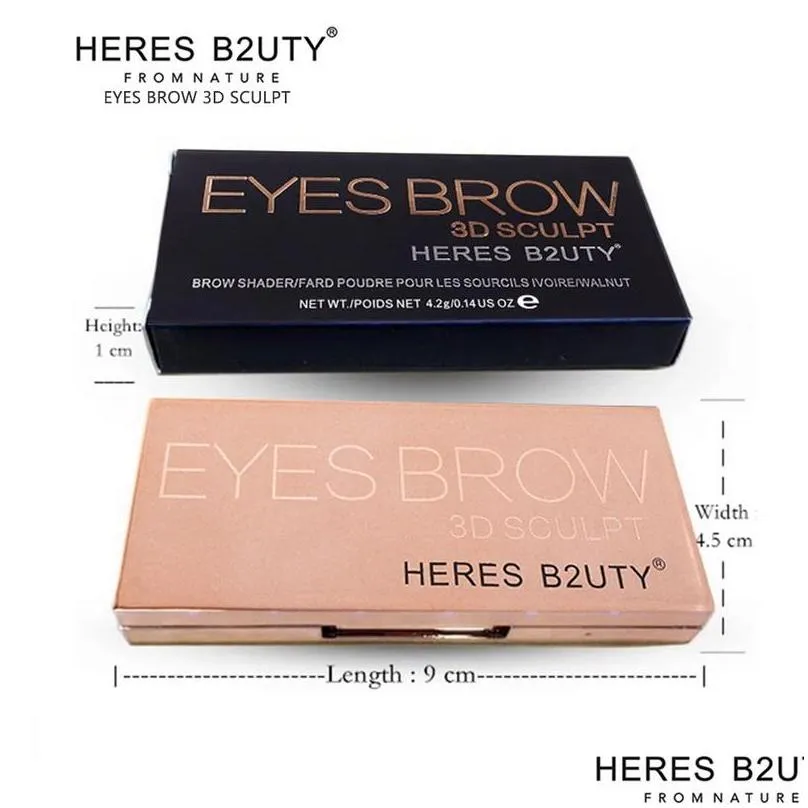 heres b2uty 3d sculpt eyebrow powder two color combination double head eyerbow brush longlasting natural easy to wear eyebrow makeup