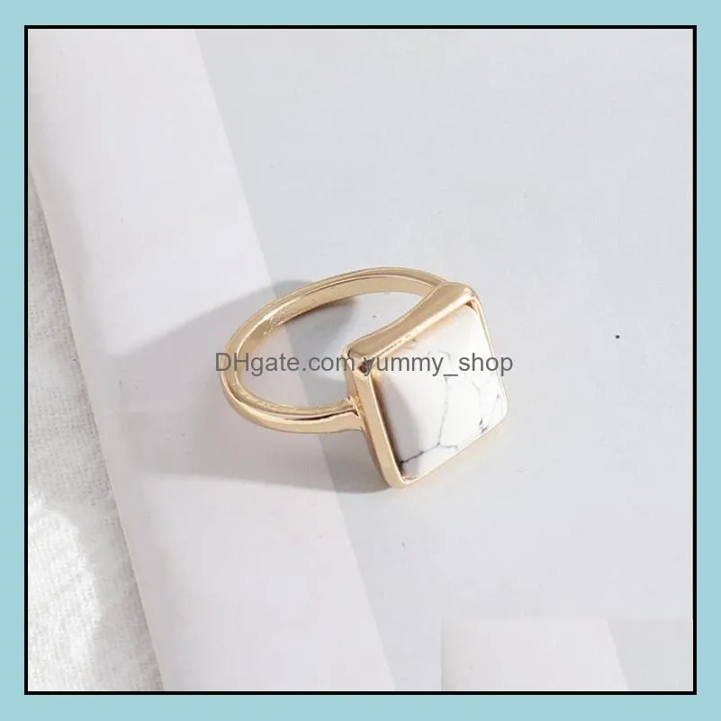 1.2cm square kallaite white green rose pink quartz stone rings fashion inner dia 1.7cm brincos pendientes jewelry for women