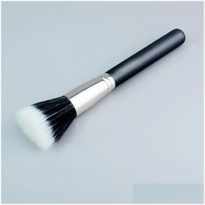 single face brush blush brushes flat head goat hair wooden handle contour shadow brushes doublelayer loose white dazzling soft plump cosmetic makeup