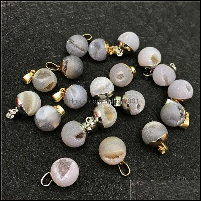 natural opening smile agate crystal sand bead stone pendant men and women diy necklace jewelry making jewelrys