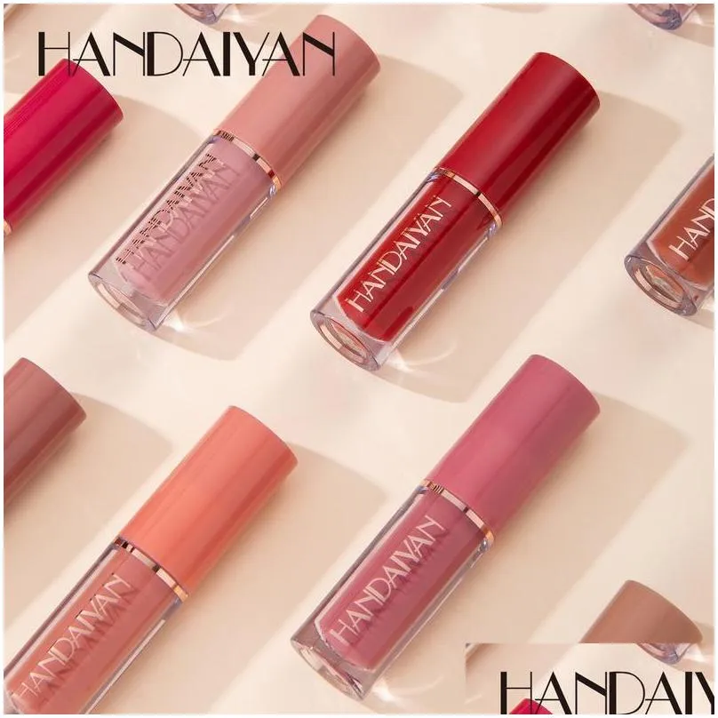 handaiyan 12 color lip gloss set book style liquid matte lipstick waterproof natural nutritious makeup lipgloss sets