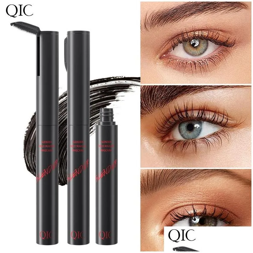 qic slender hold makeup mascara waterproof black mascaras for eye persistent frangible curly fine brushes headband comb 2.5mm with brush head make up