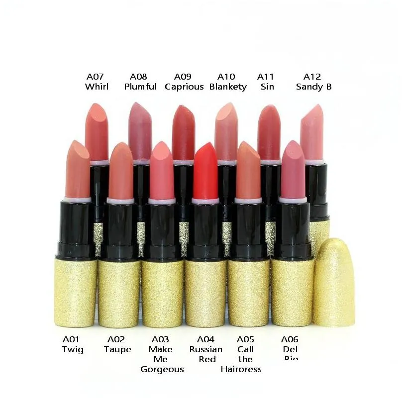 bullet matte lipstick batom lipgloss base easy to wear natural gold tubes wholesale makeup colored lipsticks