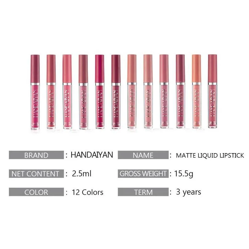 handaiyan y lip gloss base liquid lipsticks organizer matte finish waterproof longlasting mini thin lipgloss tubes wholesale lipper makeup