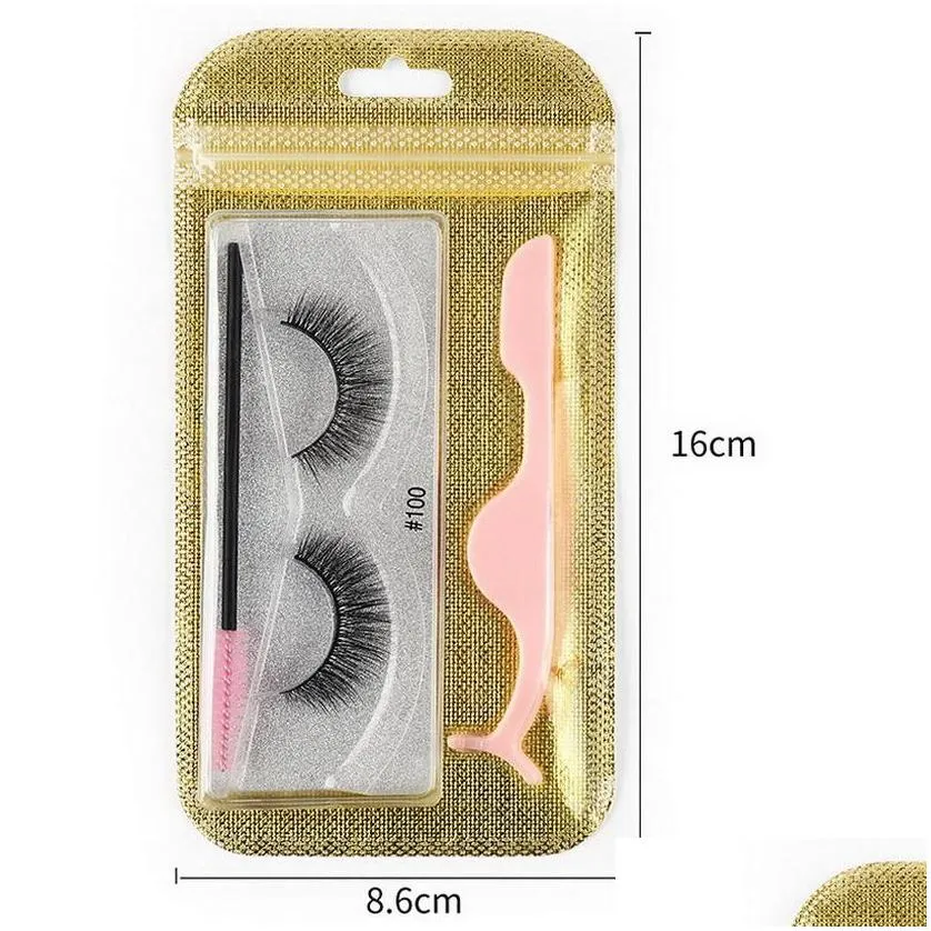 lashes individual eyelash extensions kit supply 3d lash mink extension with curler and brush natural thick makeup eye lashes package