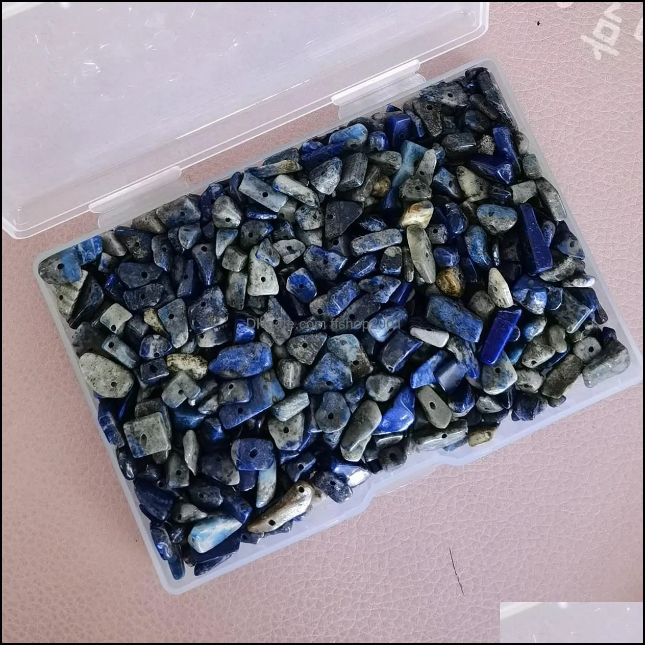 500pcs loose gemstone chip beads for diy making jewelry drilled irregular raw rock stone healing crystal quartz stone