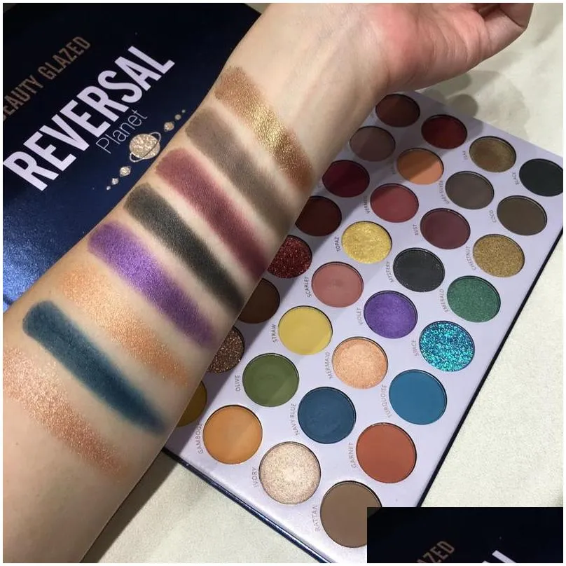 beauty glazed 40 color eyeshadow palette reversal planet eye shadow colorful luminous and matte brighten easy to wear makeup eyes